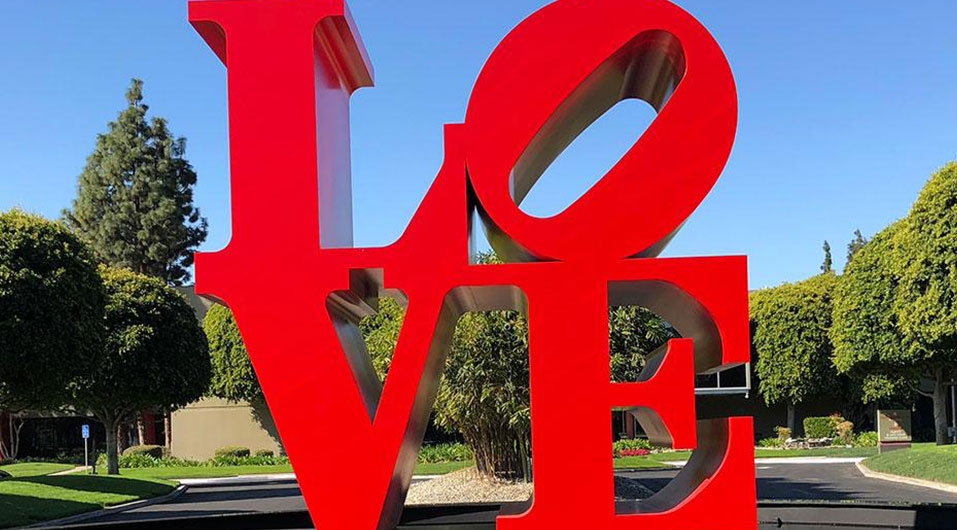 Love sign in front of PRG headquarters